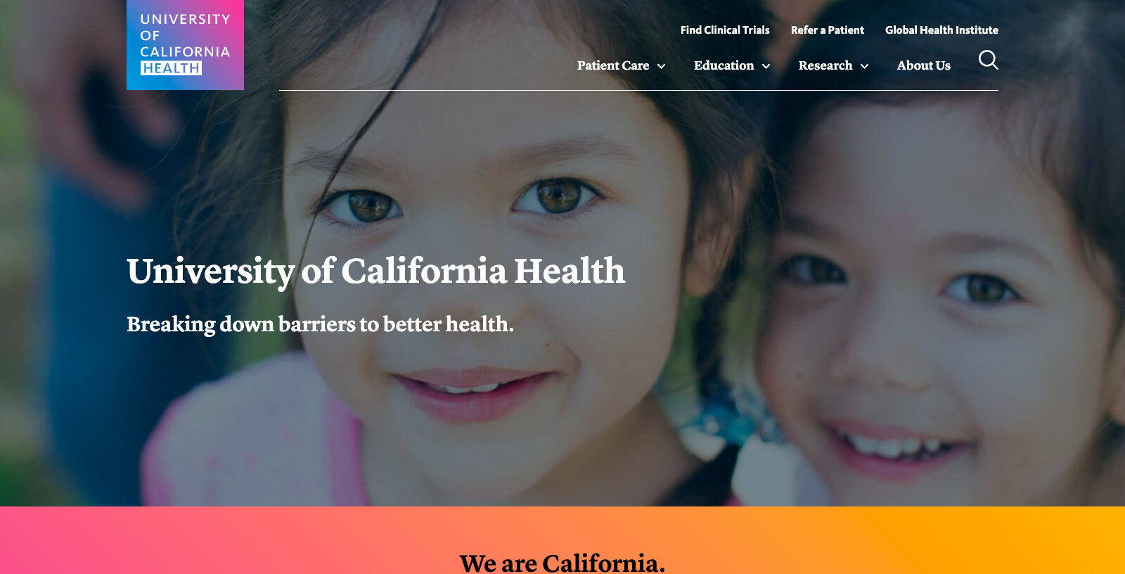 University of California Health homepage